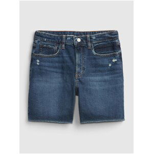 Modré holčičí dětské kraťasy teen denim sky high rise midi shorts with Washwell