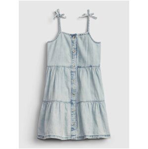 Modré holčičí dětské šaty denim acid tiered dress