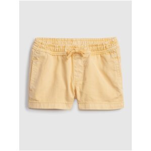 Žluté holčičí dětské kraťasy pull-on shorts