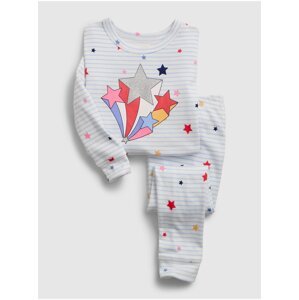 Bílé klučičí dětské pyžamo 100% organic cotton star graphic pj set