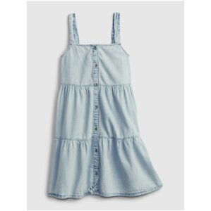 Modré holčičí dětské šaty denim tiered dress