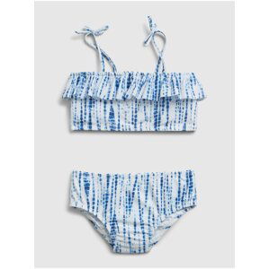 Modré holčičí dětské plavky ruffle swim two-peice