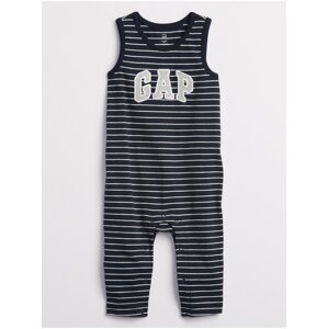 Modrý klučičí baby overal GAP Logo stripe one-piece