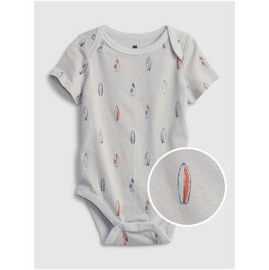 Šedé klučičí baby body organic cotton mix and match print bodysuit