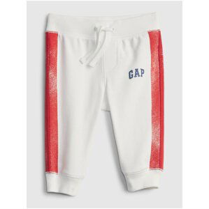 Bílé klučičí baby tepláky GAP Logo arch novelty joggers