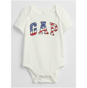 Bílé klučičí baby body GAP Logo flag bodysuit