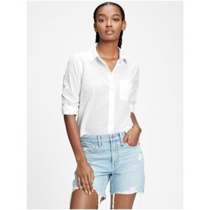 Bílá dámská košile button-front pocket shirt