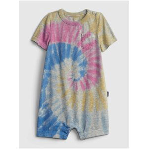 Barevný klučičí baby overal tie-dye shorty one-piece