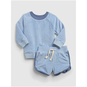 Modrý klučičí baby set knit outfit