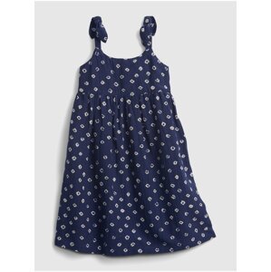 Modré holčičí dětské šaty sleevless knot strap dress