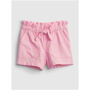 Růžové holčičí dětské kraťasy ruffle bow pull-on shorts