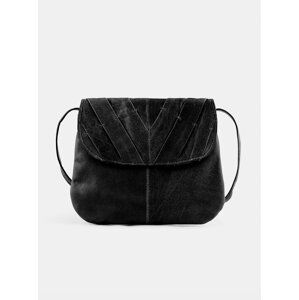 Černá kožená crossbody kabelka Pieces Lissi