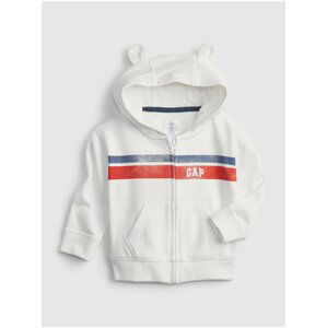 Bílá klučičí baby mikina GAP Logo arch novelty hoodie