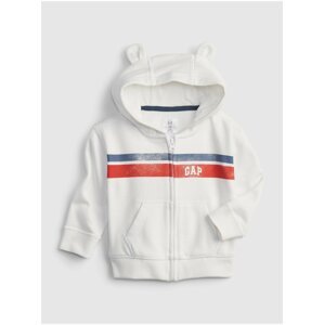 Bílá klučičí baby mikina GAP Logo arch novelty hoodie
