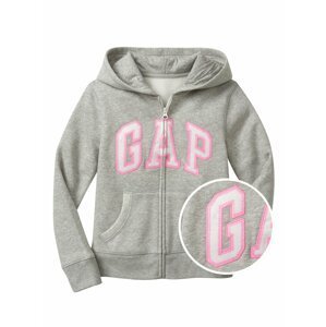 Šedá holčičí dětská mikina GAP Logo zip hoodie