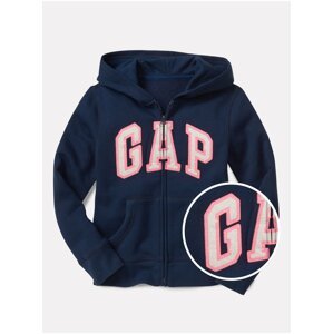 Modrá holčičí dětská mikina GAP Logo zip hoodie