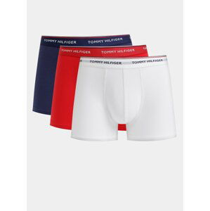 Sada tří pánských boxerek v bílé, červené a modré barvě Tommy Hilfiger Underwear