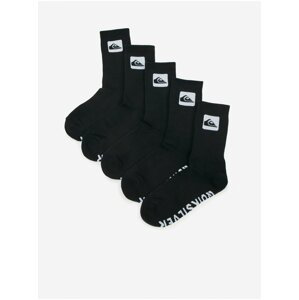 Sada pěti párů černých pánských ponožek s motivem Quiksilver