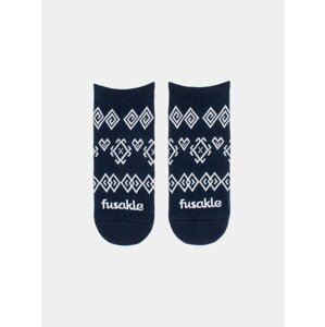 Tmavě modré vzorované nízké ponožky Fusakle Modrotisk