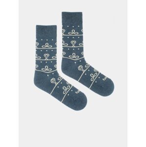 Modré vzorované ponožky Fusakle Kabátec