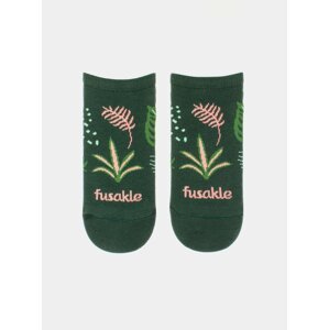 Zelené vzorované nízké ponožky Fusakle Izbáče