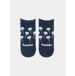 Tmavě modré vzorované nízké ponožky Fusakle Palmarin