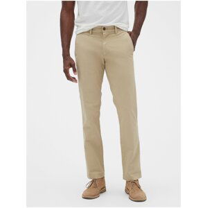 Béžové pánské kalhoty essential khakis in straight fit with GapFlex