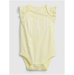 Žluté holčičí baby body GAP Logo arch suit