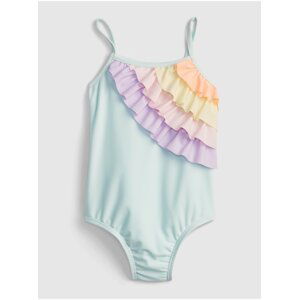 Modré holčičí dětské plavky rainbow swimsuit