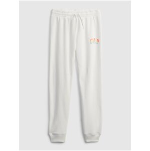 Bílé holčičí dětské tepláky GAP Logo pull-on joggers