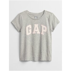 Šedé holčičí dětské tričko GAP Logo t-shirt