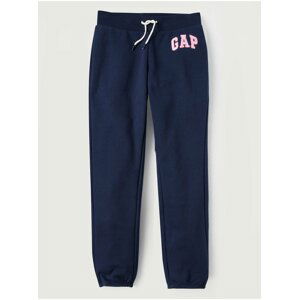 Modré holčičí dětské tepláky GAP Logo fleece pants