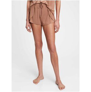 Hnědé dámské pyžamo vé kraťasy GAP adult truesleep tulip pj shorts in tencel modal