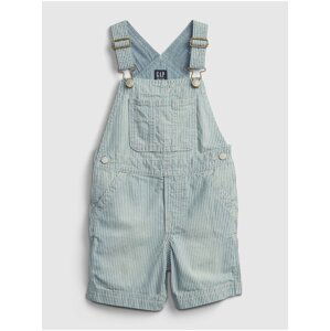 Modré klučičí dětské džínové kraťasy s laclem shortall denim