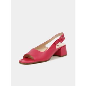 Růžové dámské kožené sandálky na podpatku Högl
