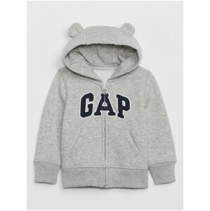 Šedá klučičí baby mikina GAP Logo hoodie sweatshirt