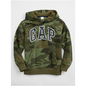 Khaki klučičí dětská mikina GAP Logo camo pullover hoodie