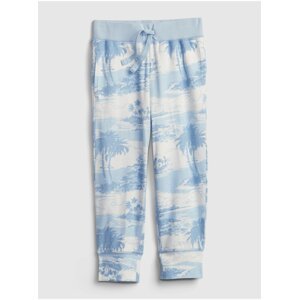 Modré klučičí dětské tepláky 100% organic cotton print pull-on joggers