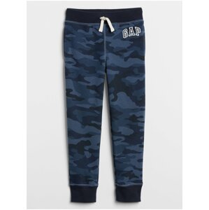 Modré klučičí dětské tepláky GAP Logo camo print pull-on joggers