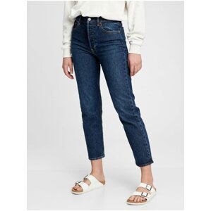 Modré dámské džíny GAP high rise cheeky straight jeans with Washwell