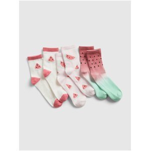 Barevné holčičí dětské ponožky melouns crew socks, 3 páry