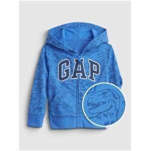 Modrá klučičí dětská mikina GAP Logo dinosaur graphic hoodie