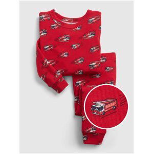 Červené klučičí dětské pyžamo 100% organic cotton fire truck pj set