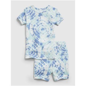 Modré klučičí dětské pyžamo organic cotton tie-dye pj set