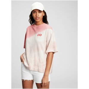 Růžové dámské tričko Gap Logo t-shirt