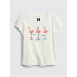 Bílé holčičí dětské tričko organic cotton graphic t-shirt