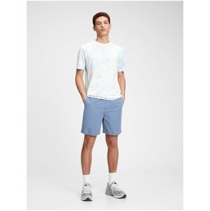 Modré pánské kraťasy 7 easy linen shorts with e-waist "