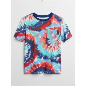 Barevné klučičí dětské tričko GAP tie-dye pocket t-shirt