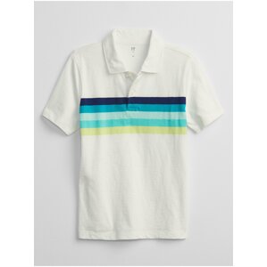 Béžové klučičí dětské polo tričko GAP stripe polo shirt