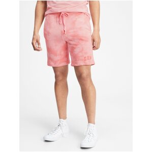 Růžové pánské kraťasy GAP Logo tie-dye pull-on shorts